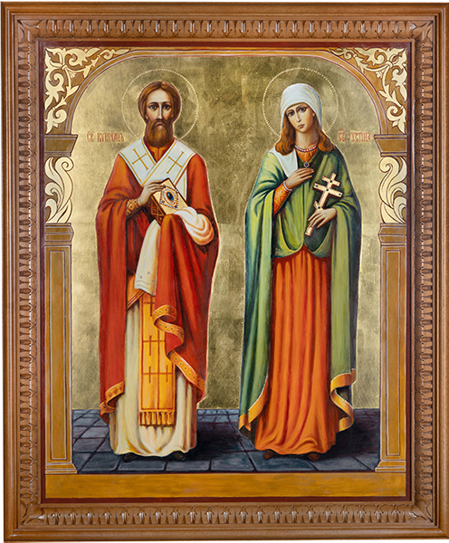Икона мучеников Киприана и Иустины